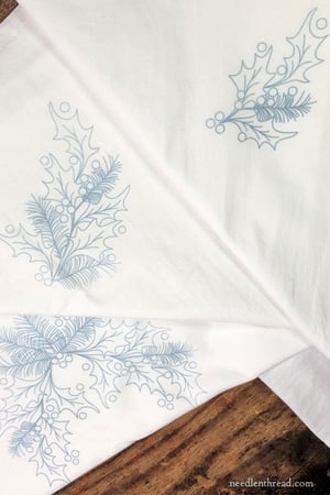 Image of Holly & Evergreen 3-Towel Set with Transferred Designs