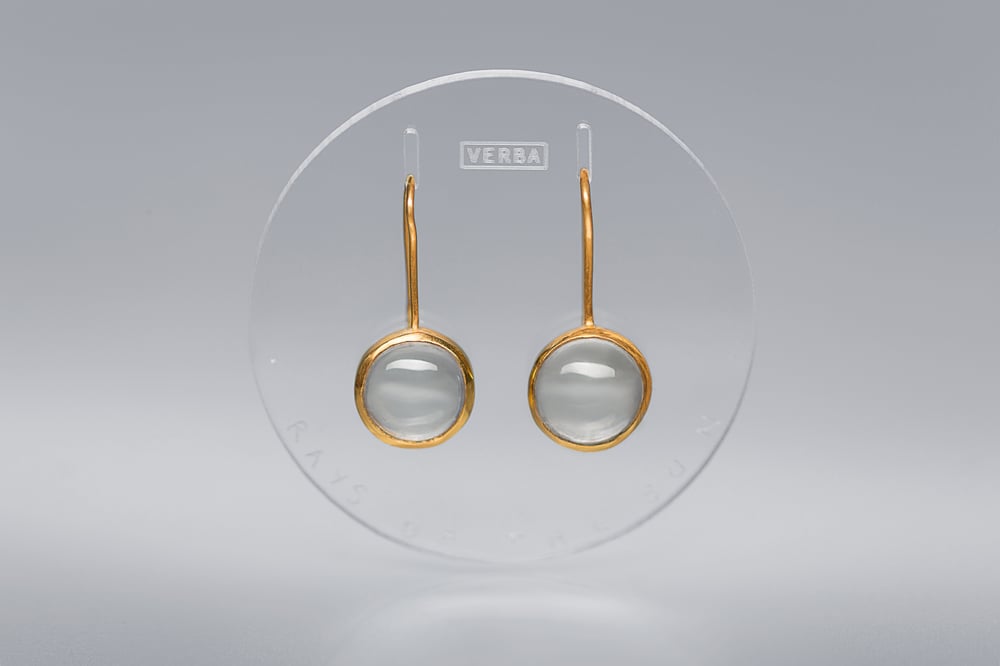 Image of "Rays of the sun" gold plated silver earrings with rock crystals · RADII SOLIS ·