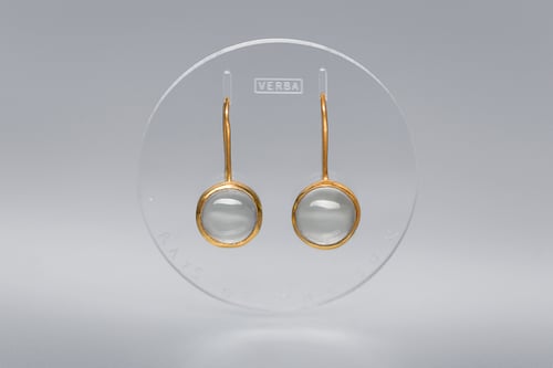Image of "Rays of the sun" gold plated silver earrings with rock crystals · RADII SOLIS ·