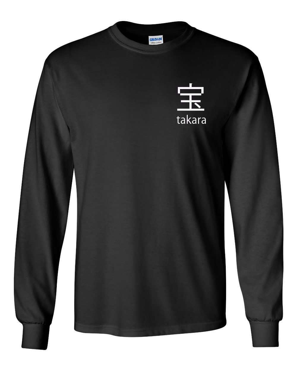 Image of Takara Japanese Symbol Print Long Sleeve T-Shirt - BLACK