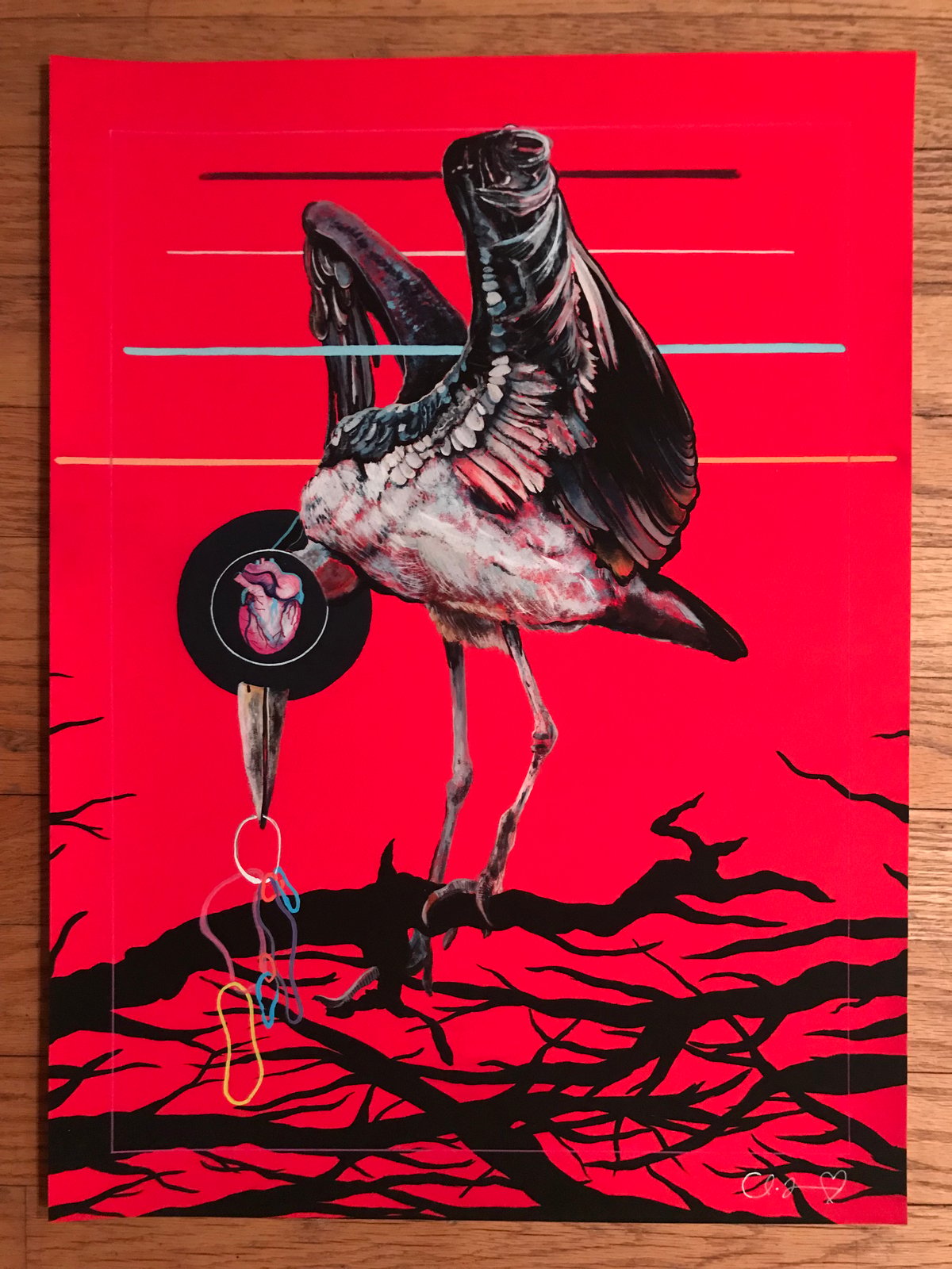 Image of “Reliquary” Experimental Hand Painted Accents 15”x20” 
