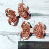 Rosegold pony tail set. 3inch glitter bows