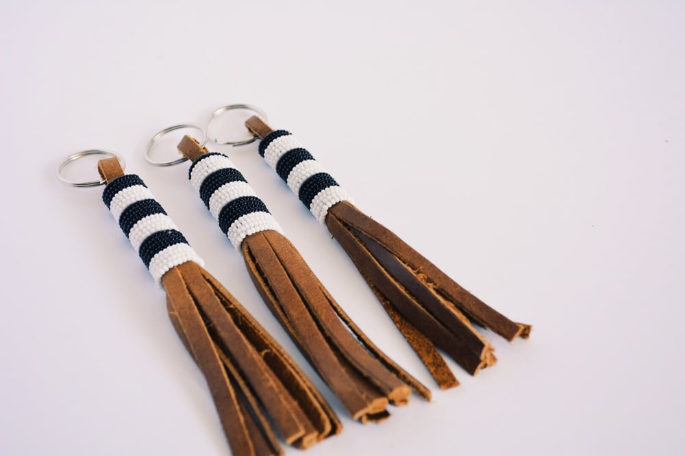 Image of Beaded Leather Tassels