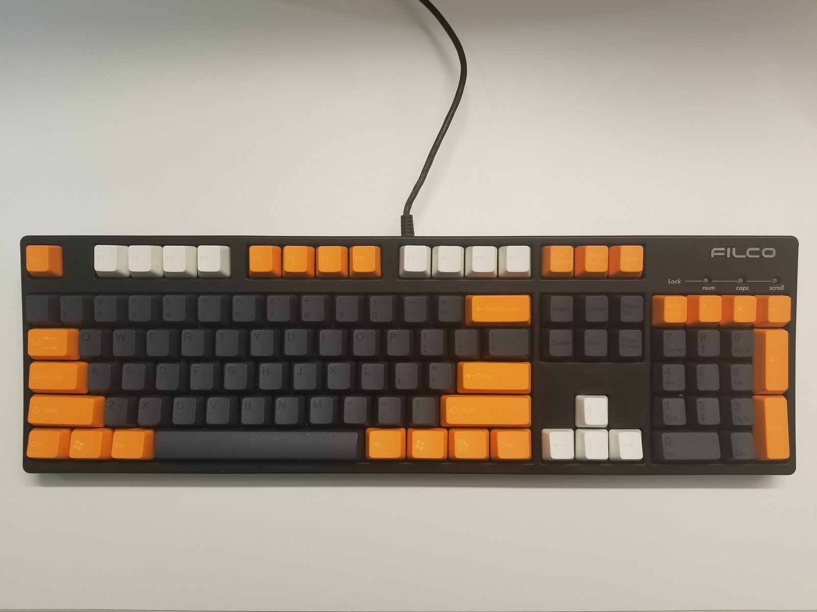 orange and grey keycaps