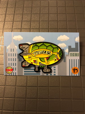 Image of 2” Turtle Blimp Soft Enamel Pin (GID)