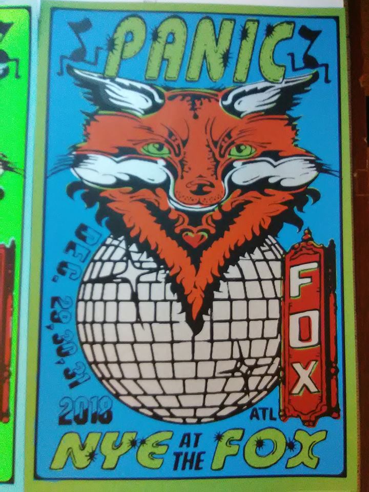 Image of PANIC FOX NYE 2018 5 color Screen Print