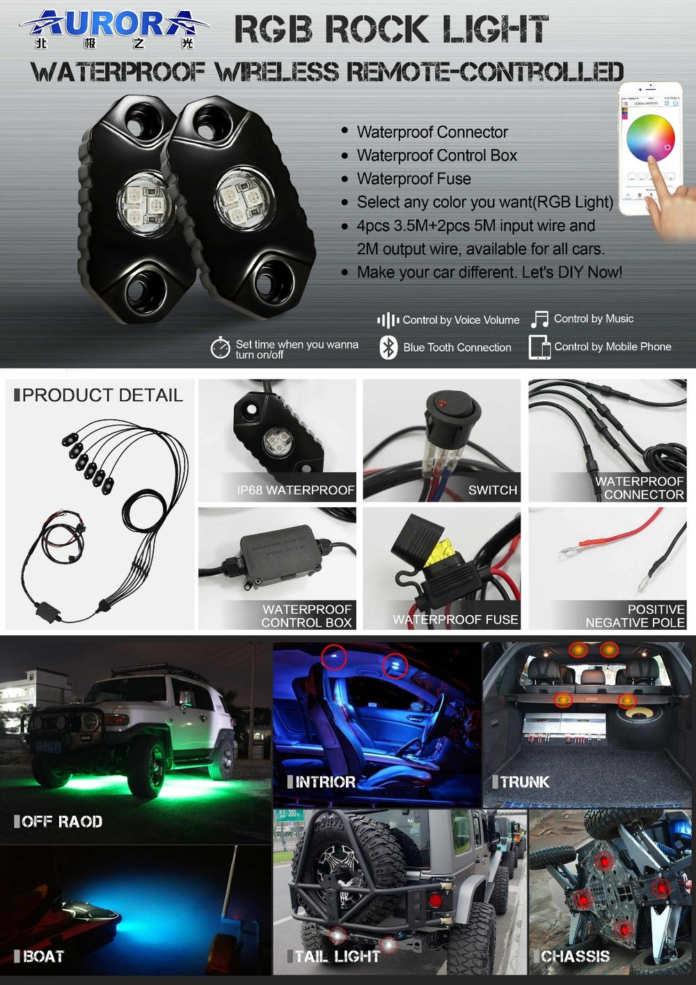 Image of 🚨NEW🚨 RGB V2 6 Piece Rocklights