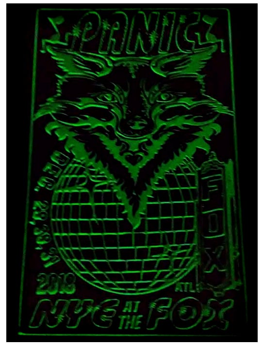 Image of PANIC FOX NYE 2018 6 color Glow in the Dark Screen Print