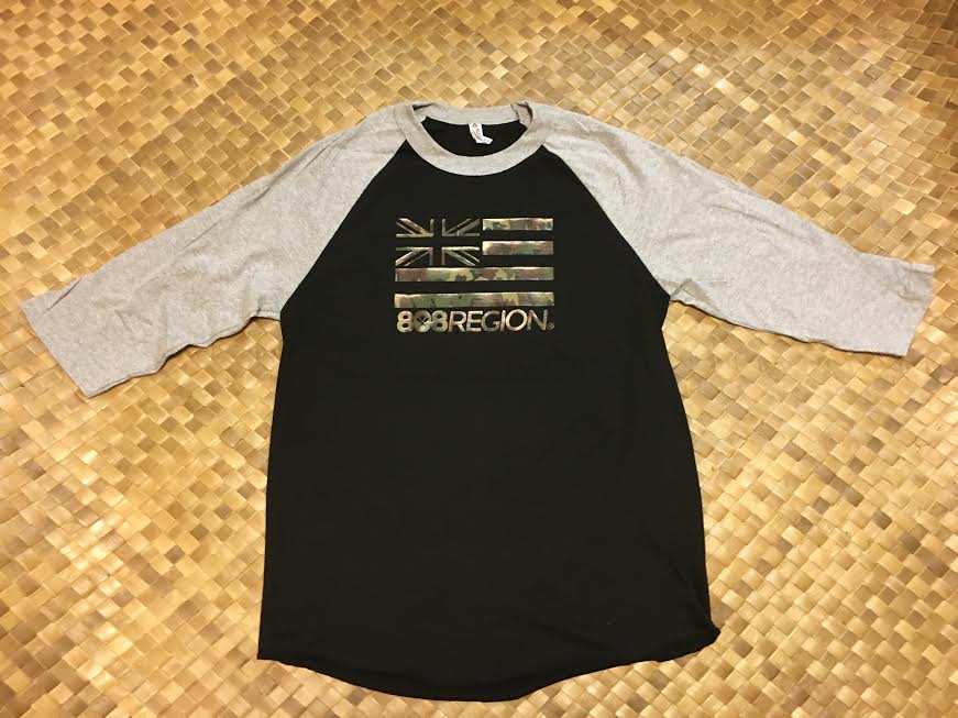 Image of Men's 808 REGION Flag Black/Camo Long Sleeve