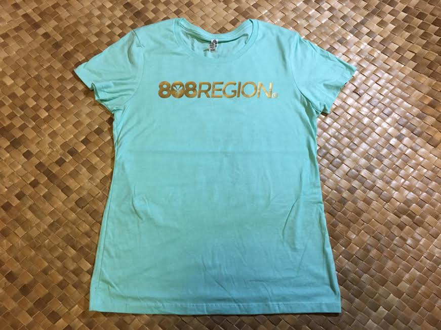 Image of Women's 808 REGION Blue/Gold Tee