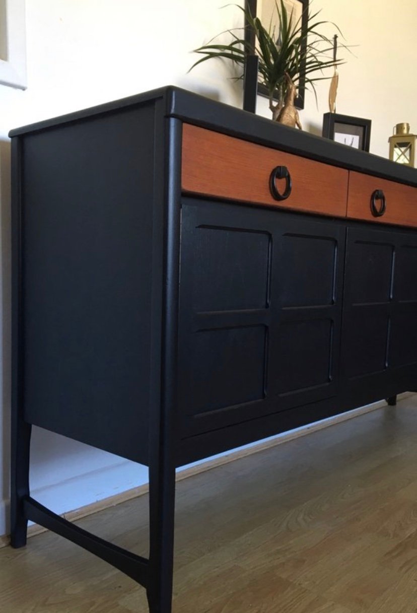 Image of A black and teak Nathan sideboard