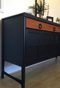 Image 4 of A black and teak Nathan sideboard 