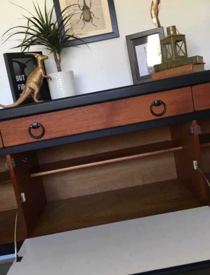Image of A black and teak Nathan sideboard