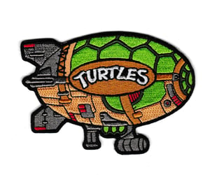 Image of 4” Turtle Blimp Iron On Patch