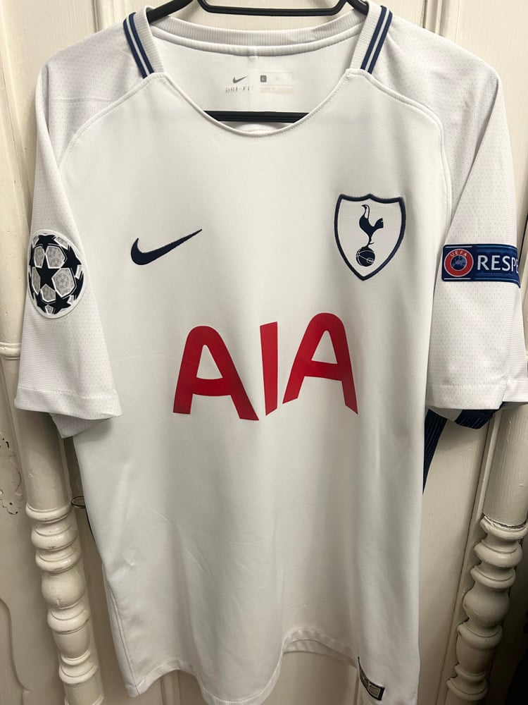 Image of Tottenham Hotspur “DELE 20” 2017/18 Home Shirt + UCL patches (L)