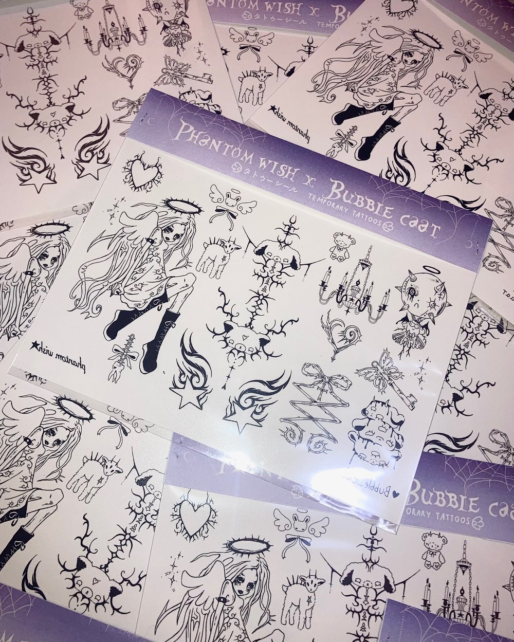 Phantom Wish x Bubble Caat temporary tattoos