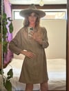 70s thin suede cowl neck dress