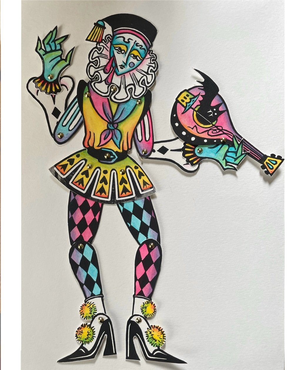 Cut-out-and-keep vamp paper clown