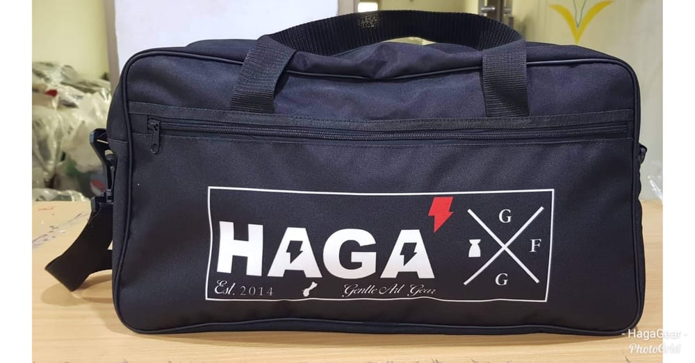 Image of HAGA' Black Logo Duffel Bag