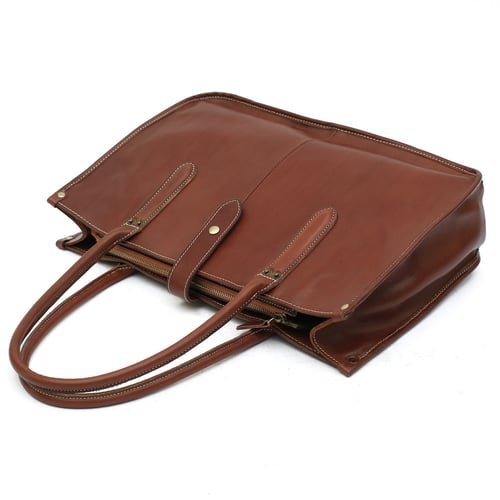 Image of Handmade Full Grain Leather Tote Bag, Leather Handbag for Women, Shoulder Bag, Work&Student Bag 6605