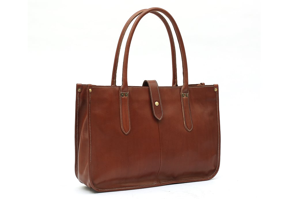 handmade leather tote bag