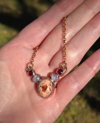 Image 3 of Electroformed Jelly opal bib necklace