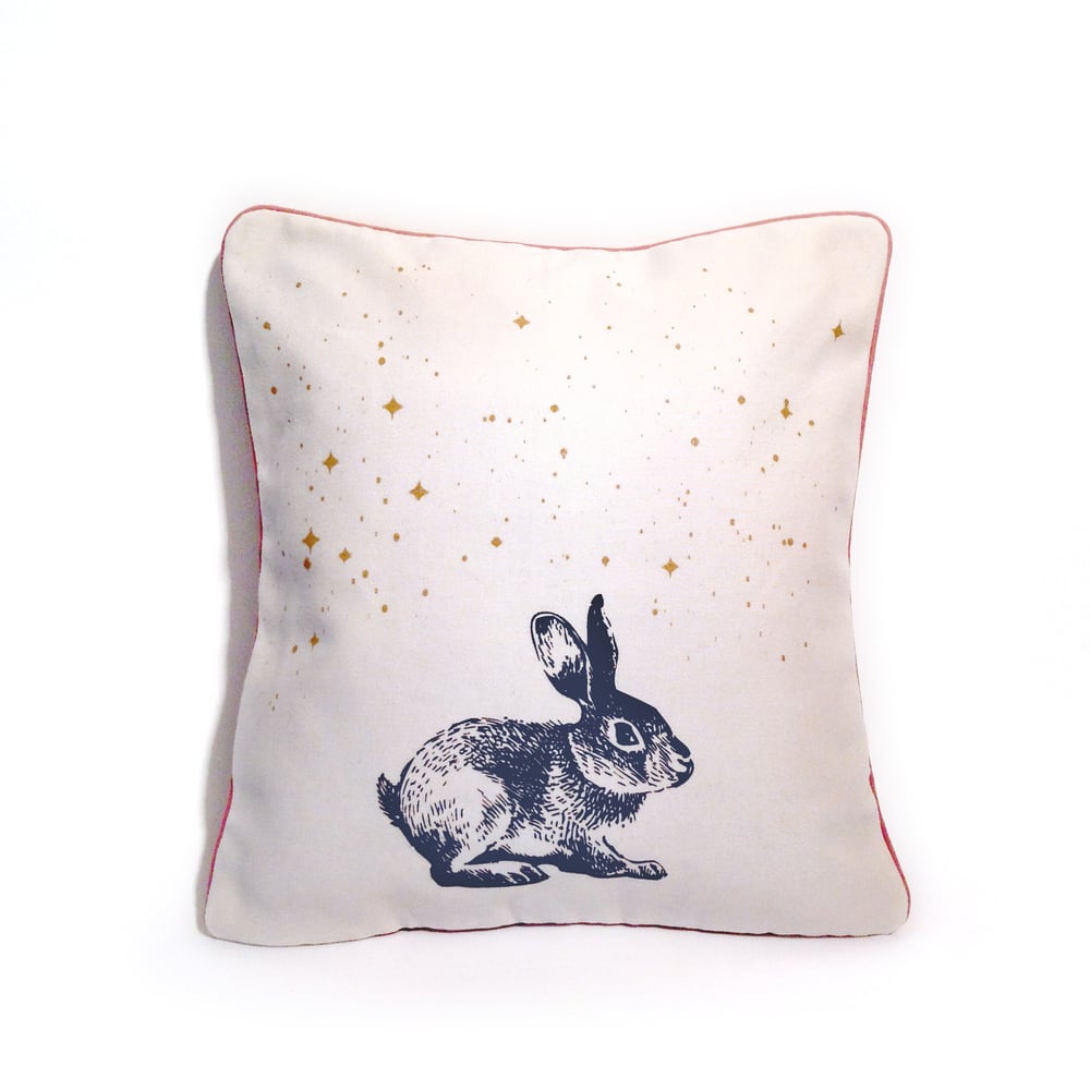 Image of Housse de coussin - Rabbit in the stars