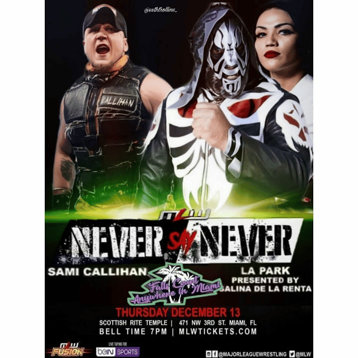 Image of MLW Never Say Never Sami Callihan vs LA Park Custom Poster