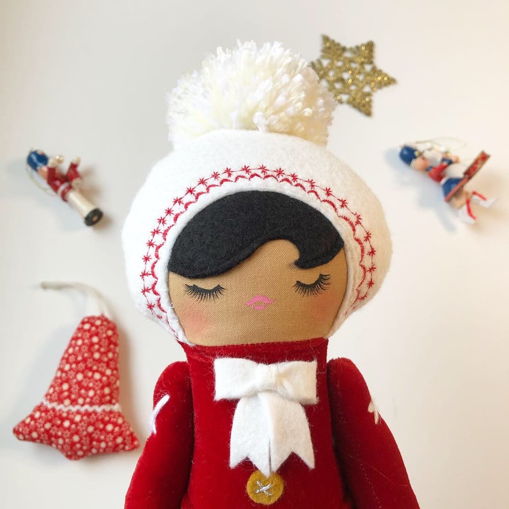 Image of Red Classic Holiday Doll #1