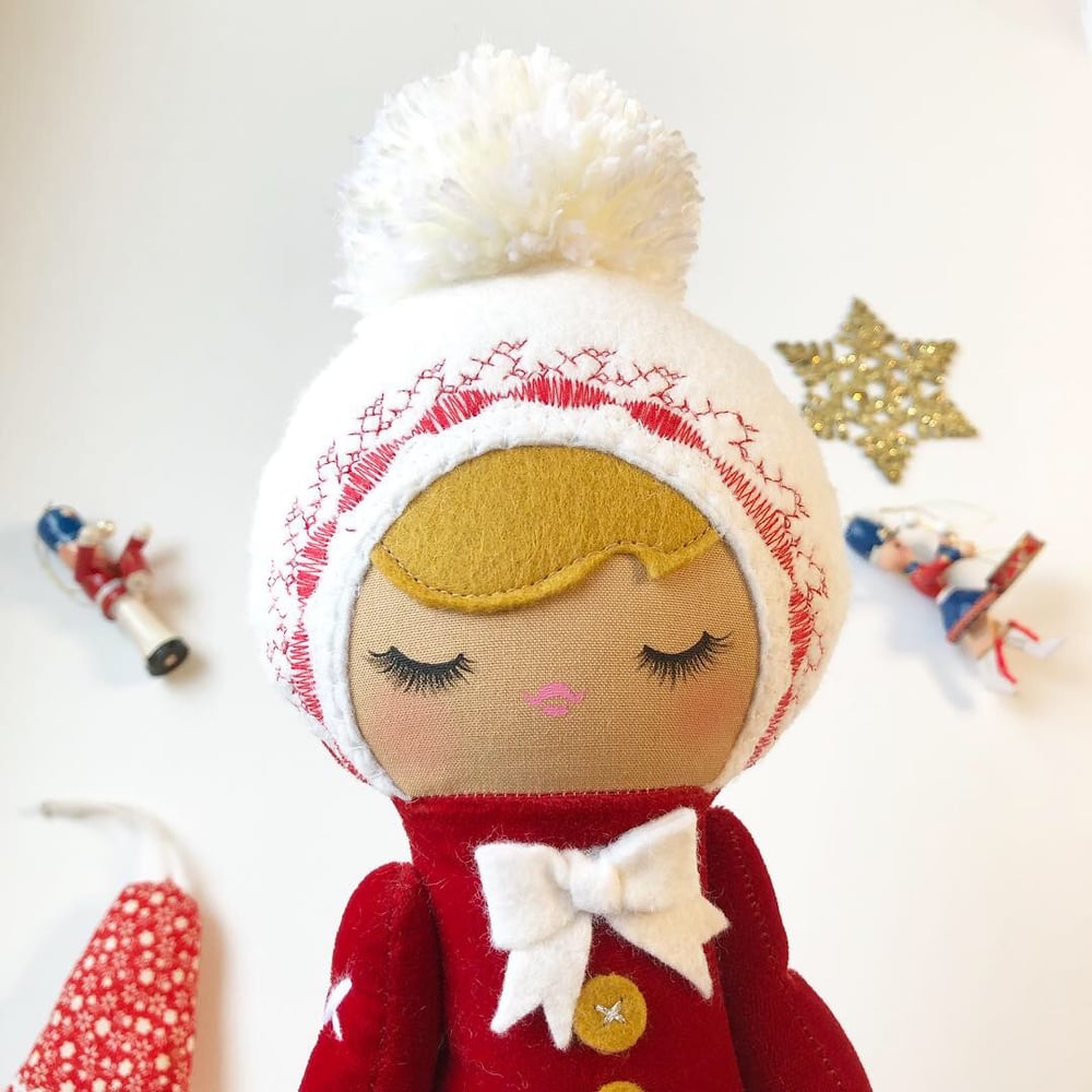 Image of Red Velvet Classic Holiday Doll #2