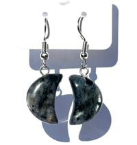 Image 1 of Labradorite Moon Earrings