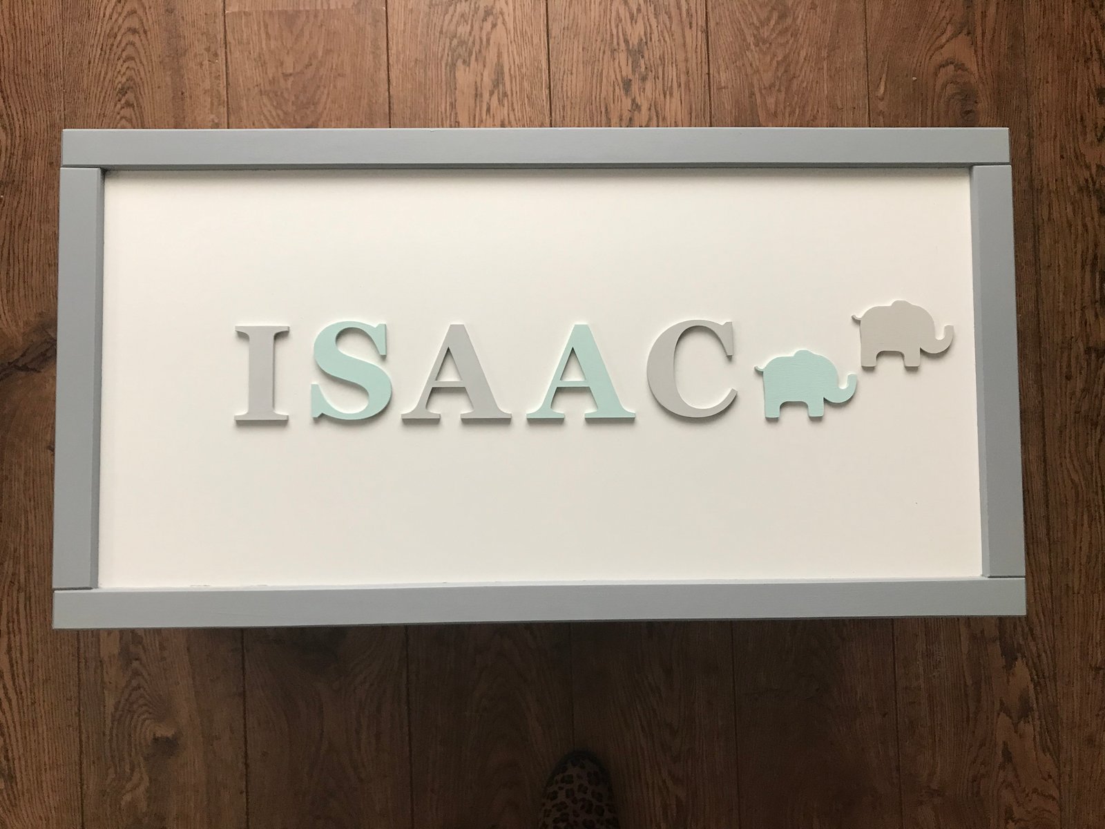 personalised toy box grey