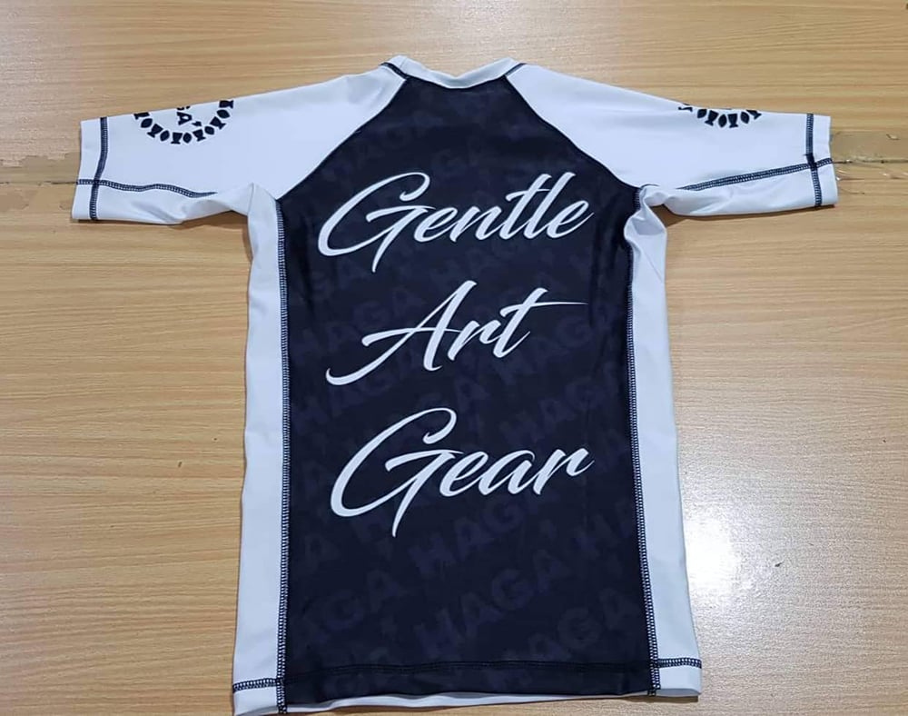 Image of HAGA" White Gentle Art Gear Rashguard