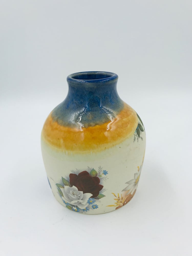 Image of Blue and Yellow Mini Vase