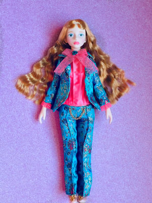 Image of LoungingLinda Brocade Suit Set ~ Turquoise 