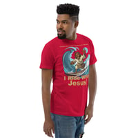 Image 7 of I Ride With Jesus Surfing Dark Fitted Short Sleeve T-shirt