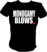Image of The Women's Monogamy Blows Tee (Black, White, Pink)
