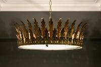 Image 3 of 25" Gilt Neoclassical Crown Light, 1940s