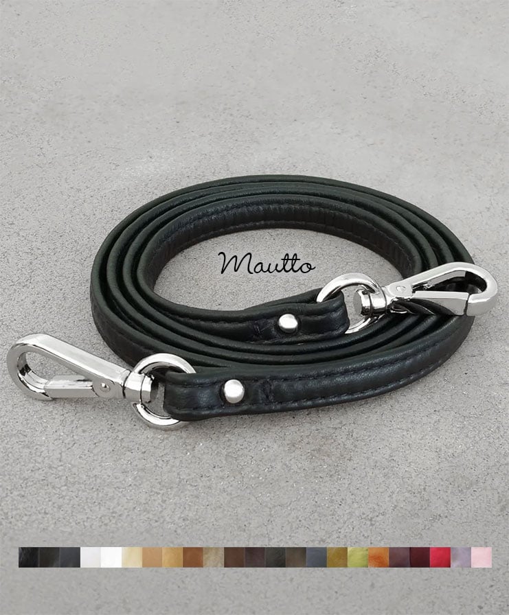 Image of Extra Petite Leather Strap - 0.375" (3/8in) Wide - GOLD or NICKEL #14B Clasp - Choose Length & Color