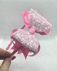 Image 2 of Pink glitter stacker Aliceband.l