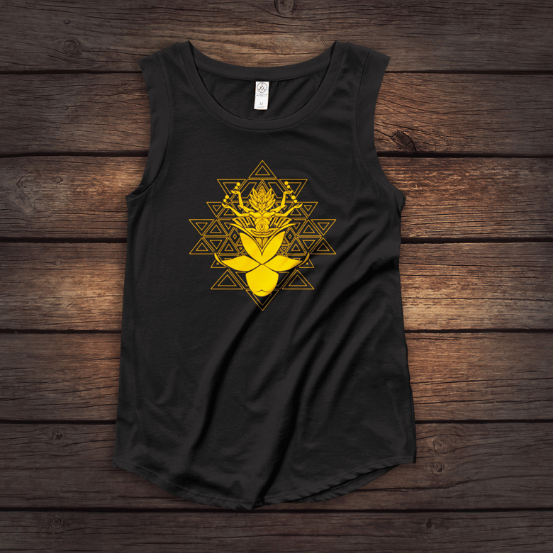 Image of "Ascending Pineal Being" Ladies' Cap Sleeve T-Shirt  100% combed ringspun cotton