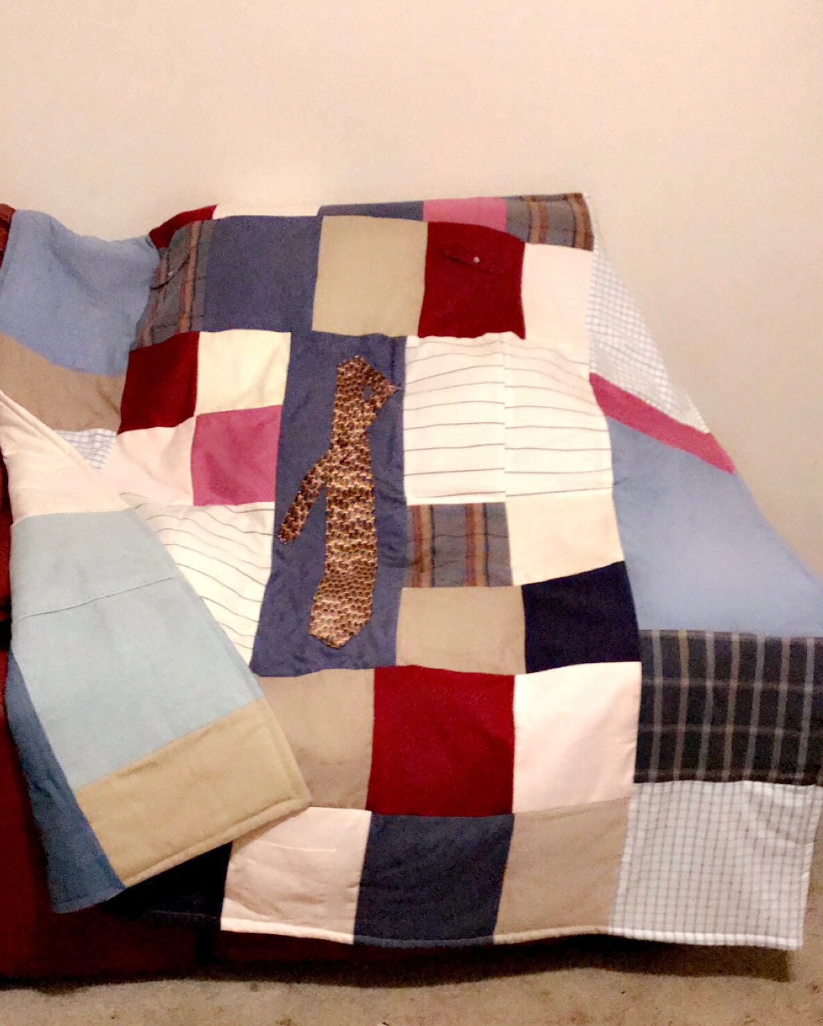 Image of Full Size Bed Topper Memory Quilt/blanket (w/added Fabric) for the back.