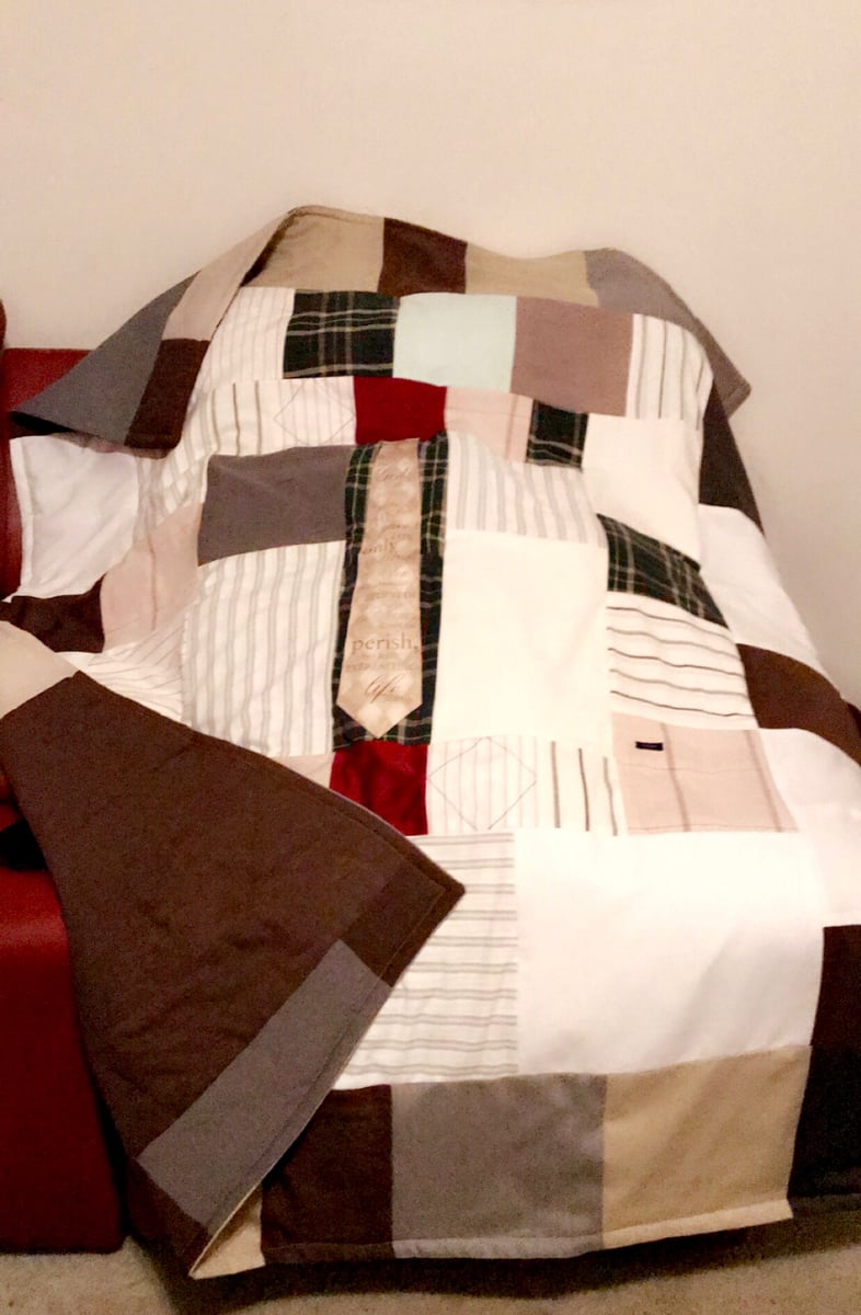 Queen Size Bed Topper Quilt/Blanket (w/added Fabric) for the back. A