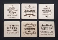 Image 2 of Merry Christmas Coaster Drinks Mat