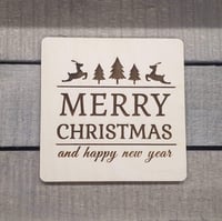 Image 1 of Merry Christmas Beer / Drinks Mat Coaster