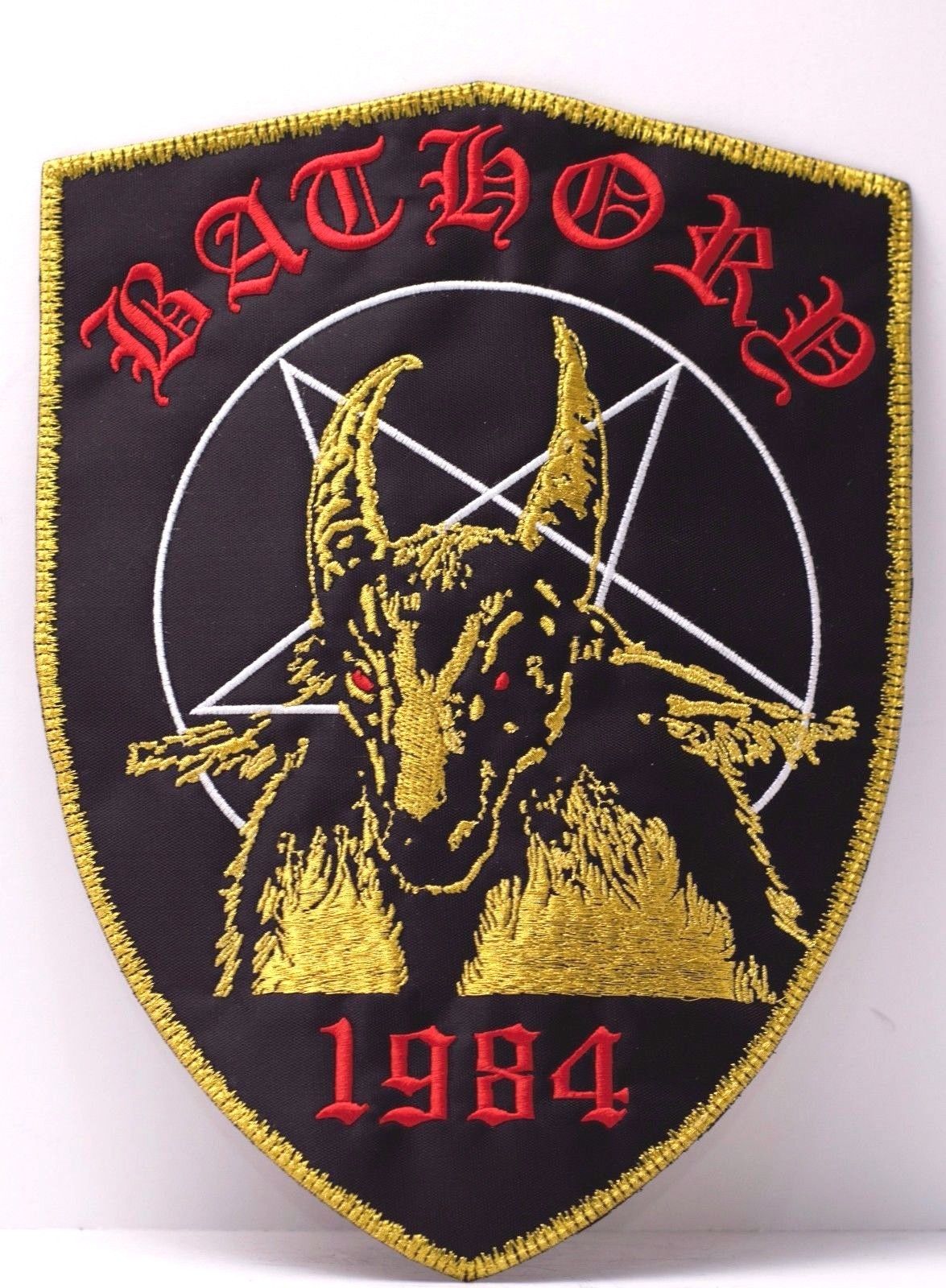 Image of Bathory Gold Goat Embroidered Back Patch