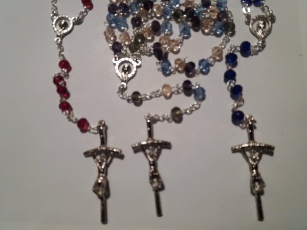 Image of Crystal Bead Metal Link Rosary