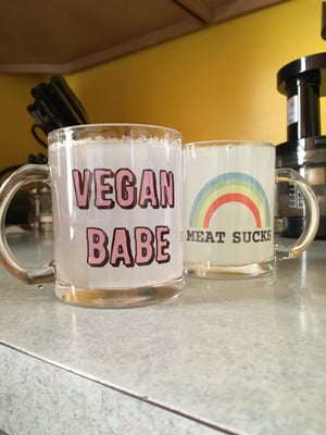 Image of Meat sucks/hardcore herbivore  11oz mug