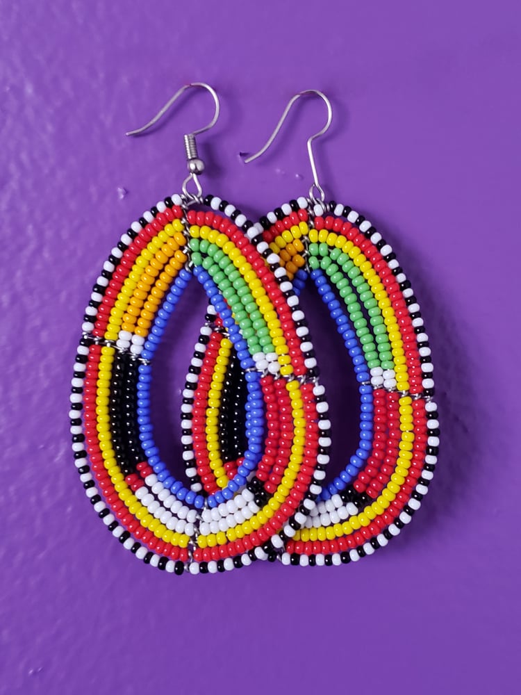 Image of Nakesa Multicolor Beaded Hoop Earrings
