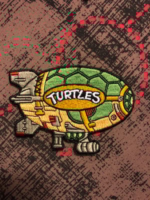 Image of 4” Turtle Blimp Iron On Patch